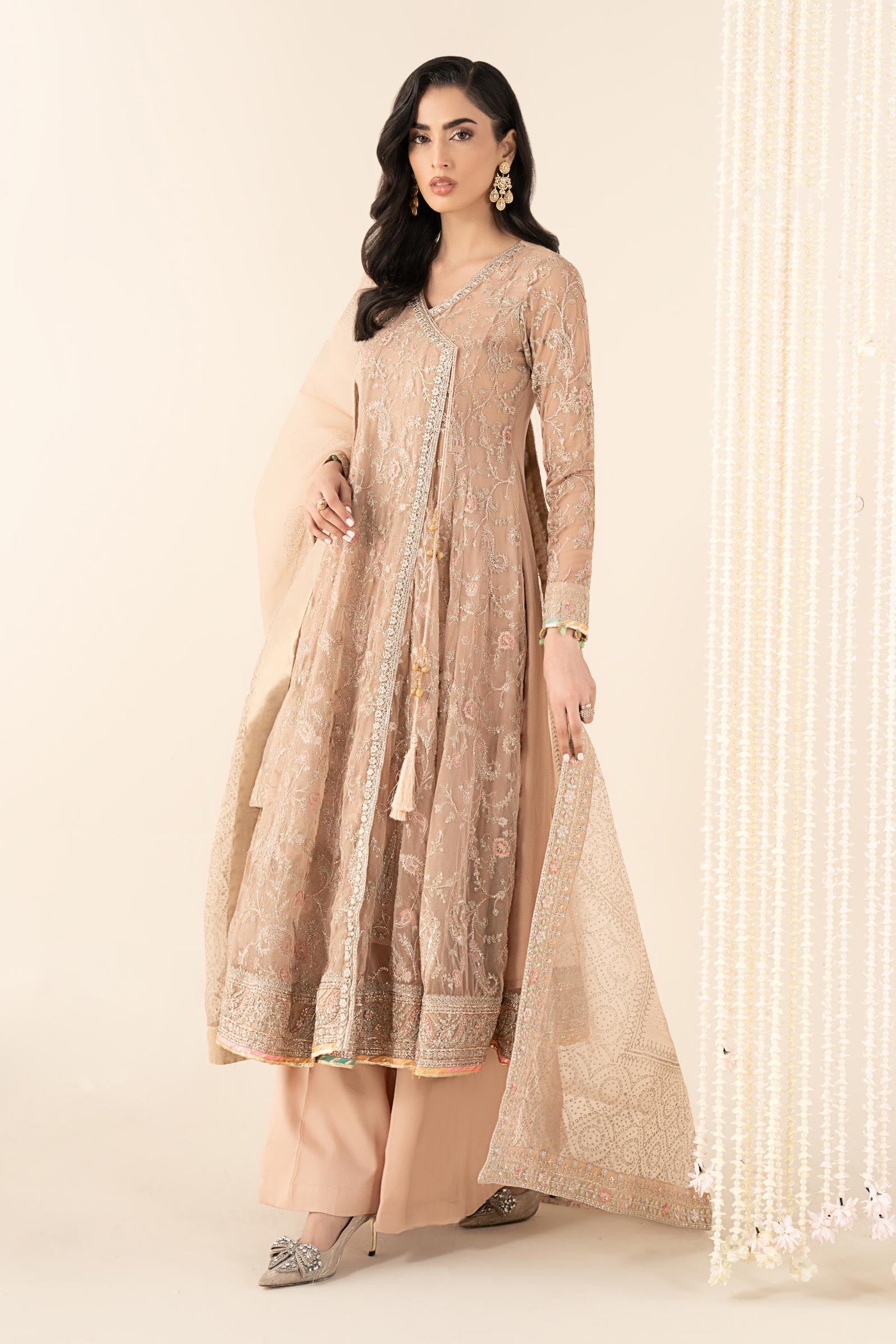 3 Piece Embroidered Net Suit