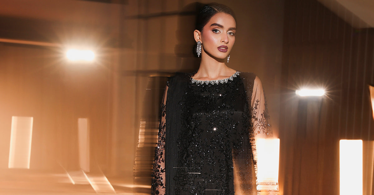 3 Piece Embroidered Net Suit