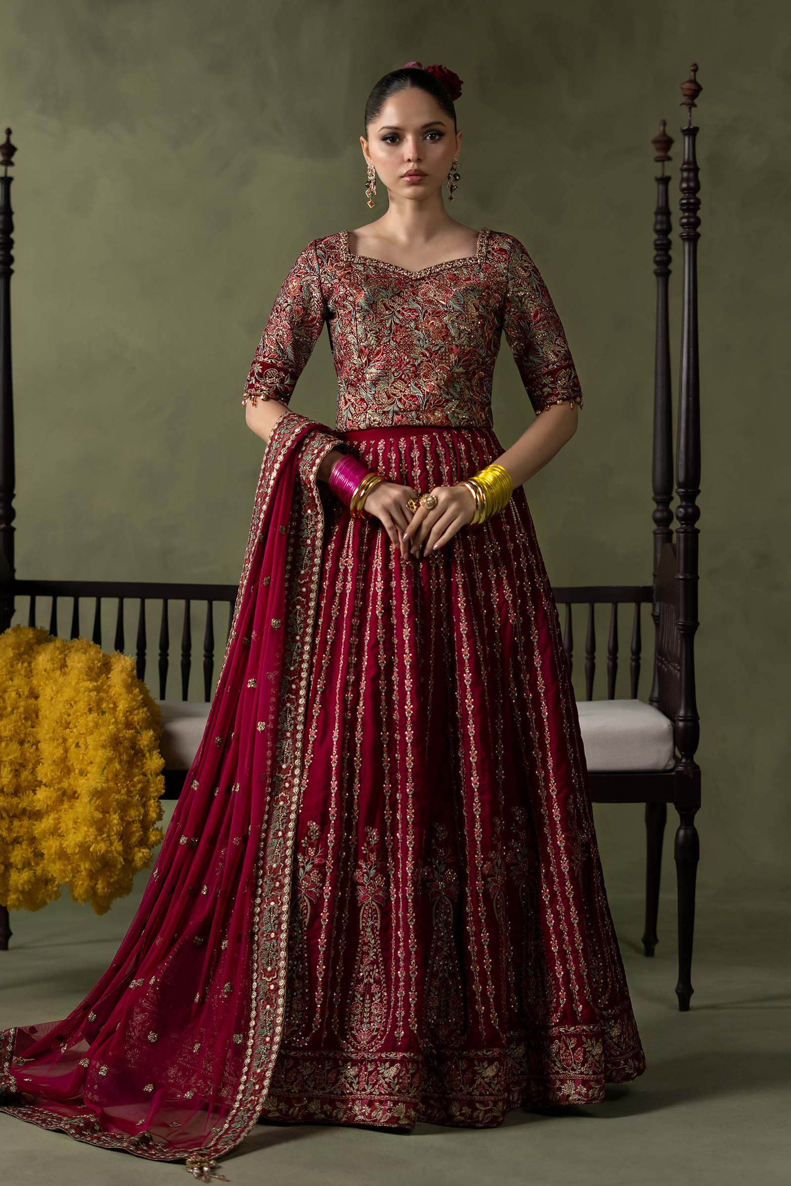 3 Piece Embroidered Velvet Suit