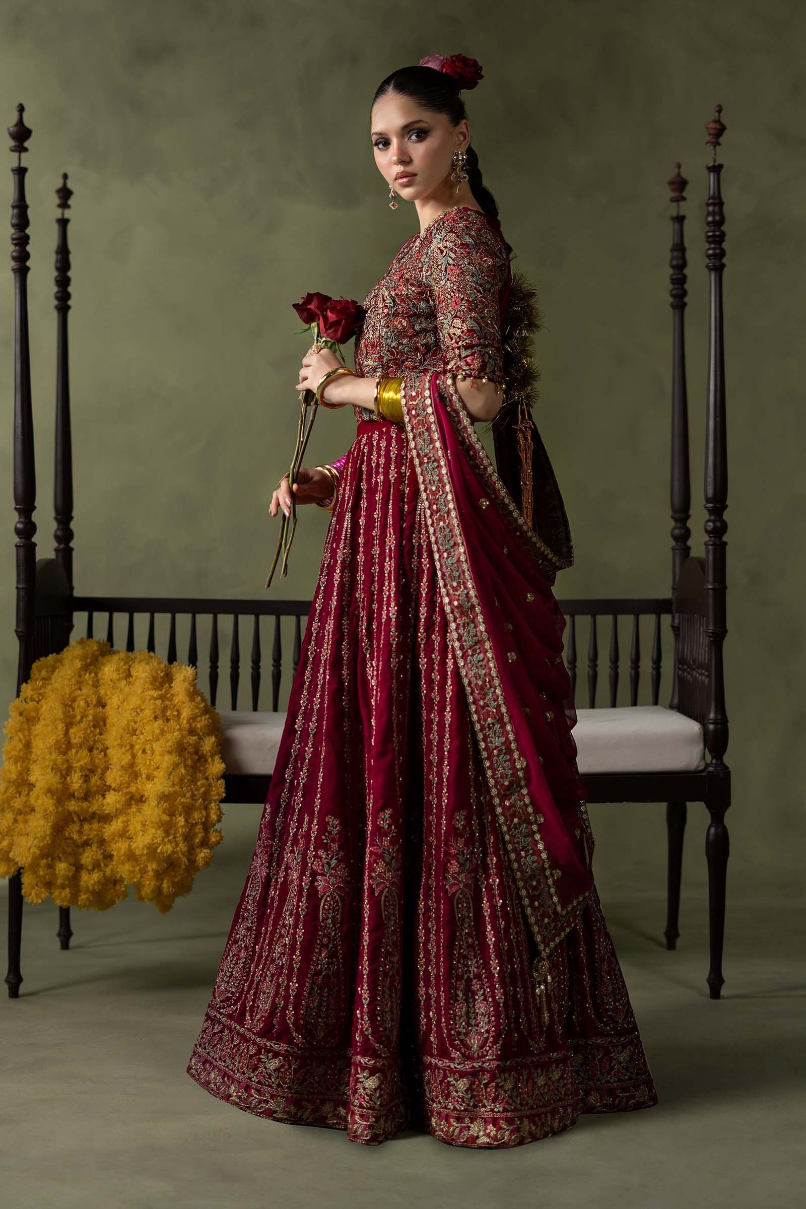 3 Piece Embroidered Velvet Suit