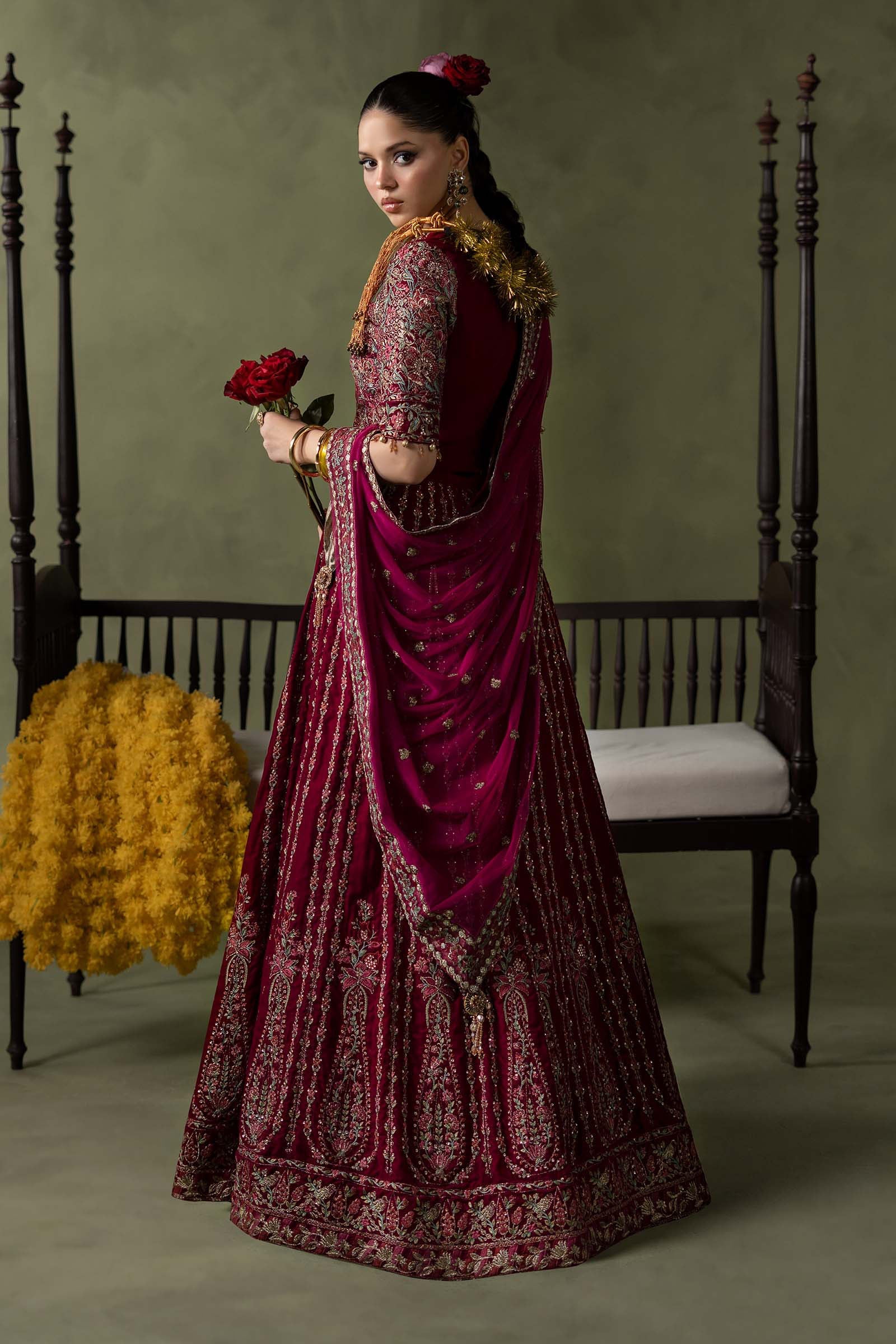 3 Piece Embroidered Velvet Suit