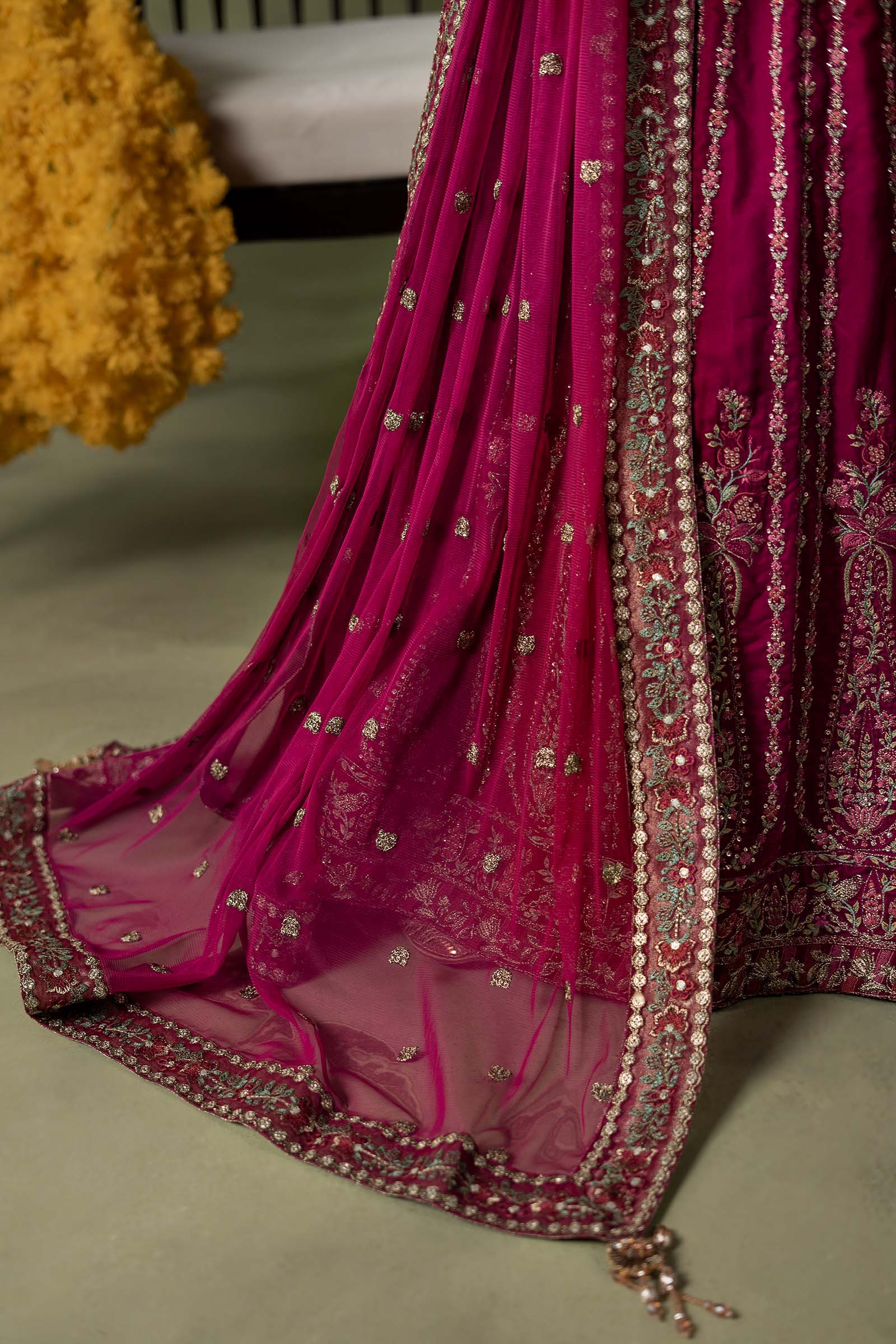 3 Piece Embroidered Velvet Suit