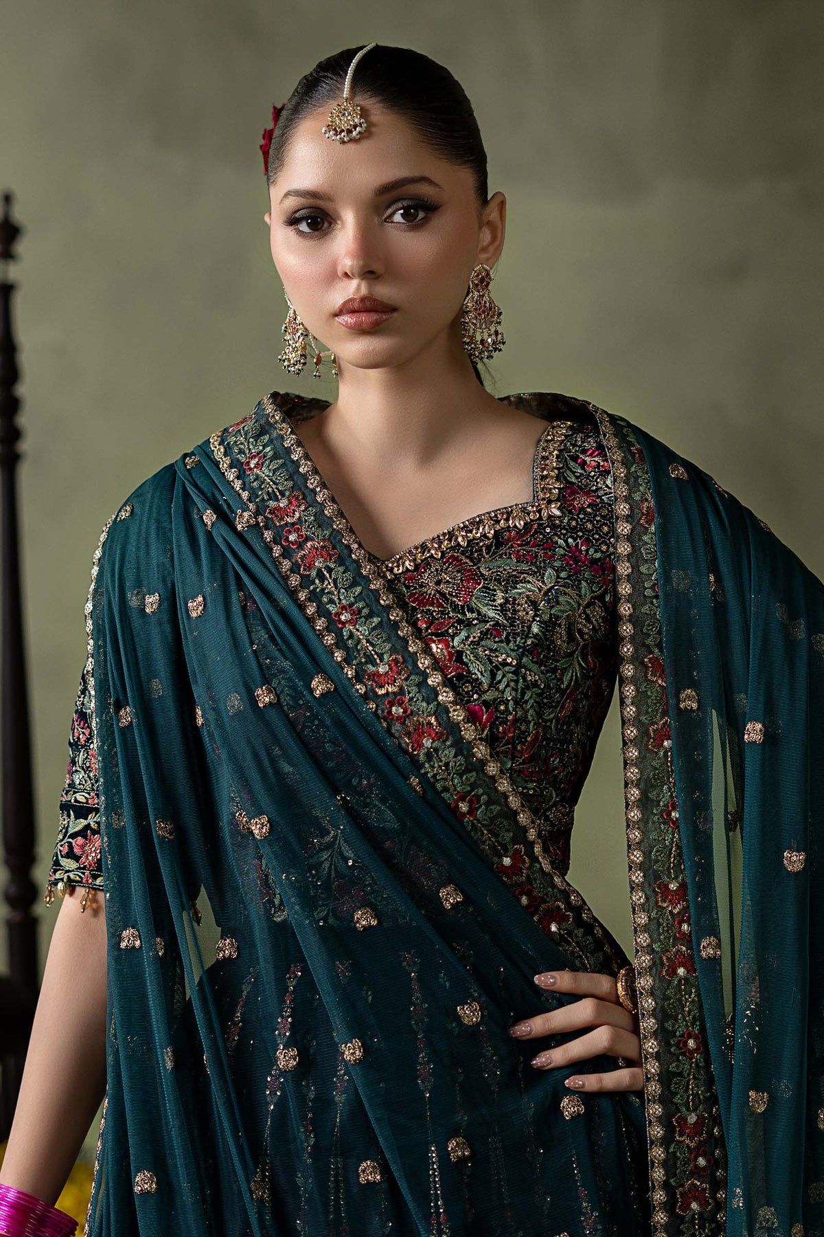 3 Piece Embroidered Velvet Suit