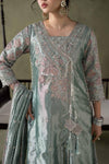 3 Piece Embroidered Zari Tissue Suit