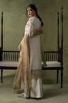 3 Piece Embroidered Raw Silk Suit