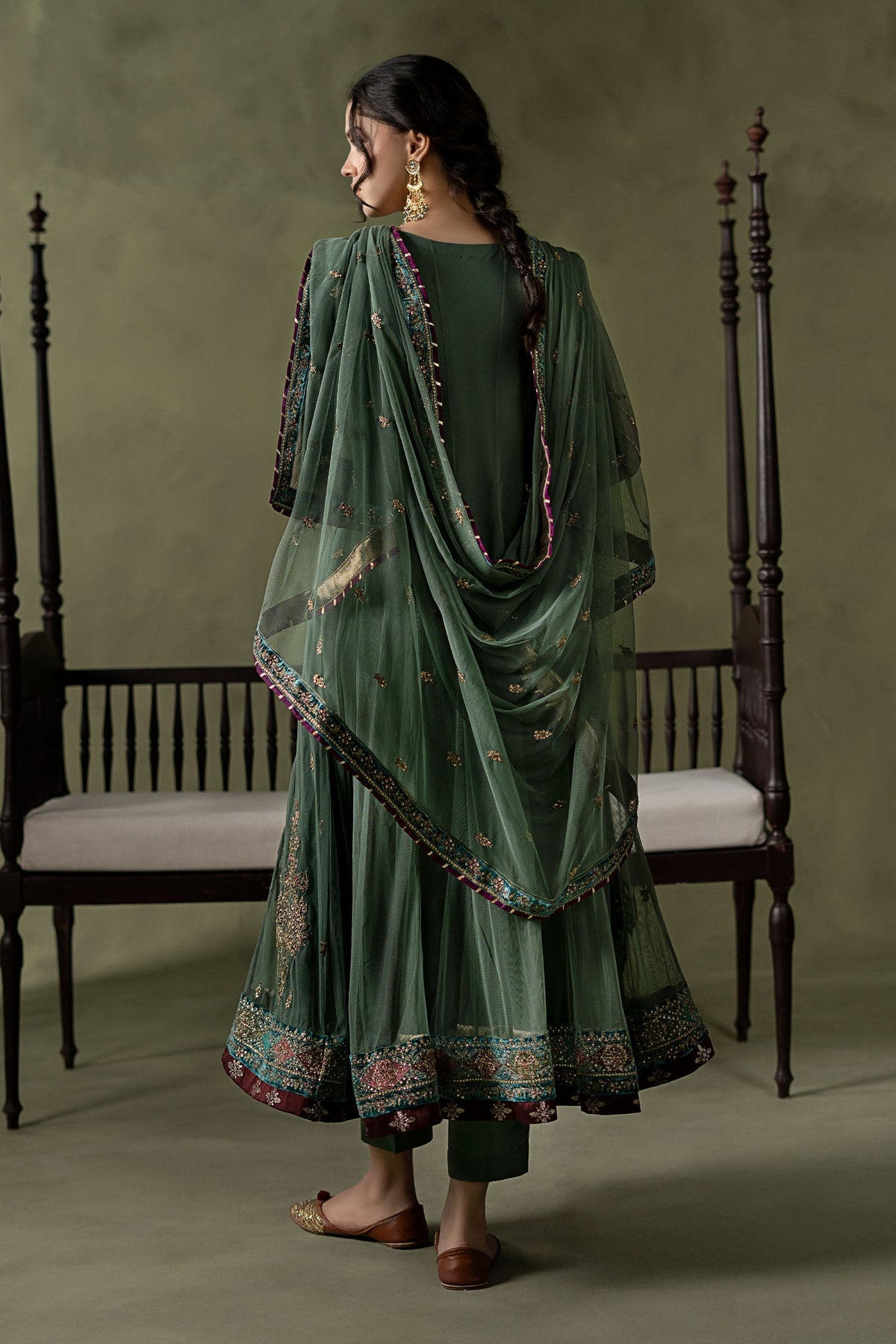 3 Piece Embroidered Net Suit