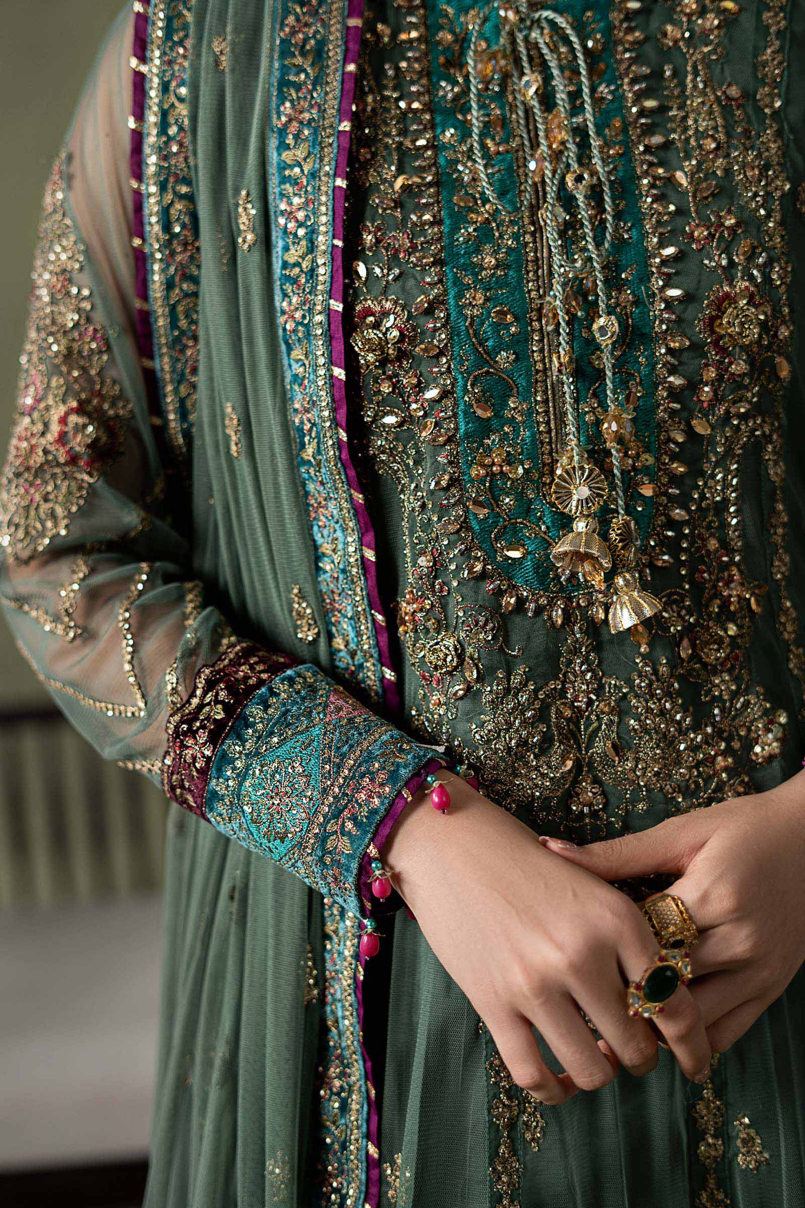 3 Piece Embroidered Net Suit