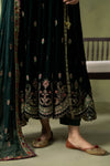 3 Piece Embroidered Velvet Suit