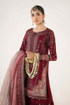 3 Piece Embroidered Raw Silk Suit