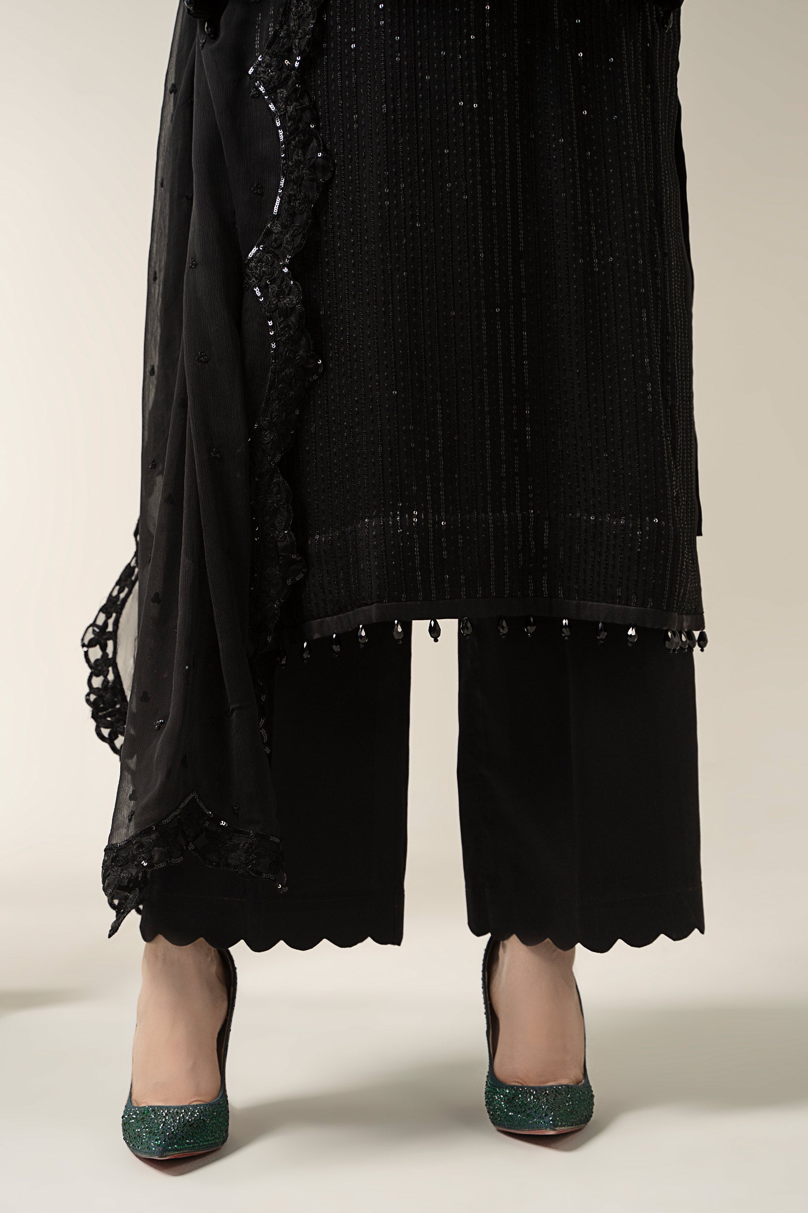3 Piece Embroidered Chiffon Suit