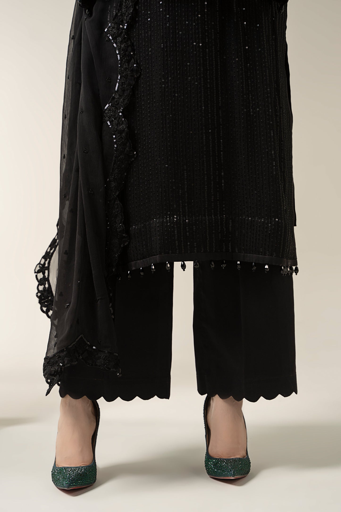 3 Piece Embroidered Chiffon Suit