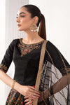 3 Piece Embroidered Raw Silk Suit