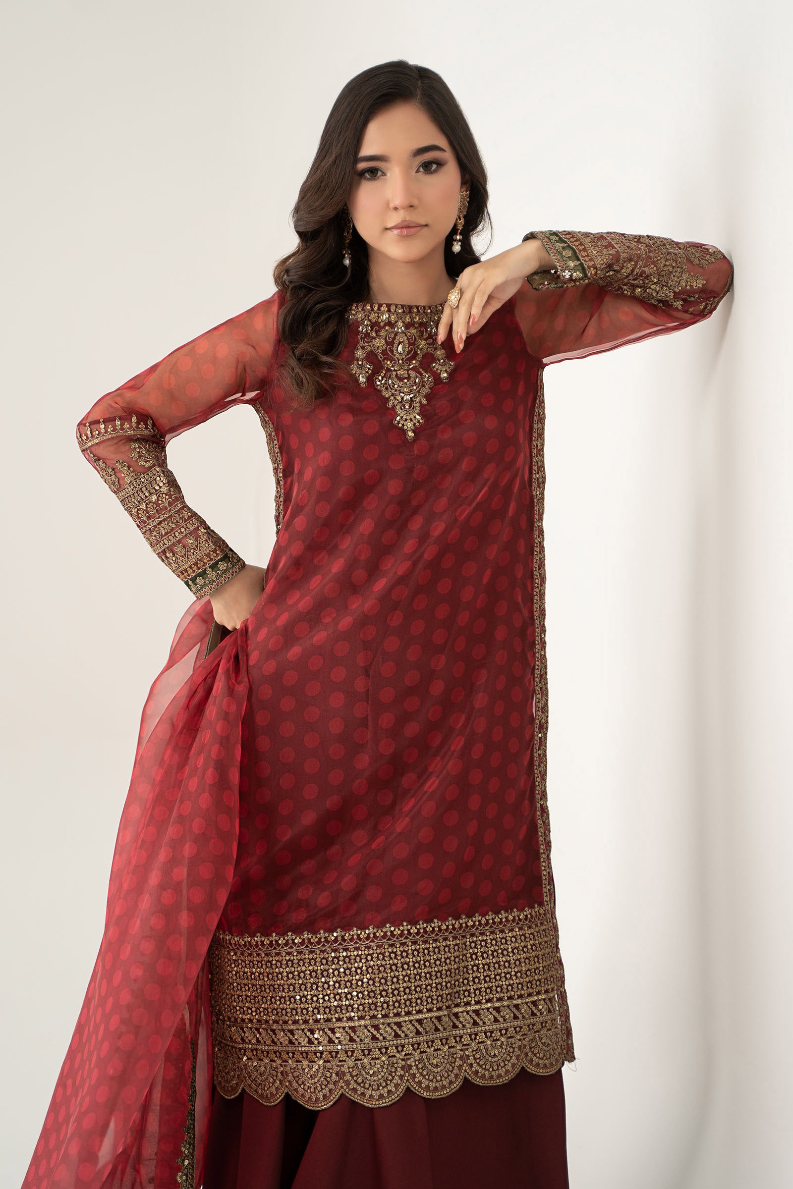 3 Piece Embroidered Suit