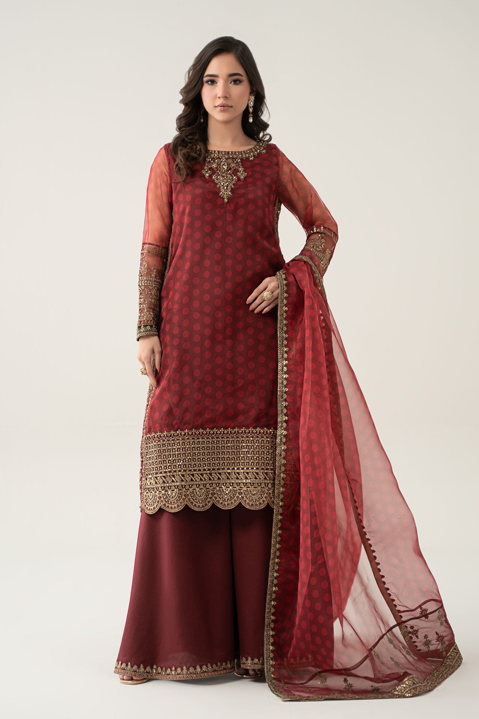 3 Piece Embroidered Suit