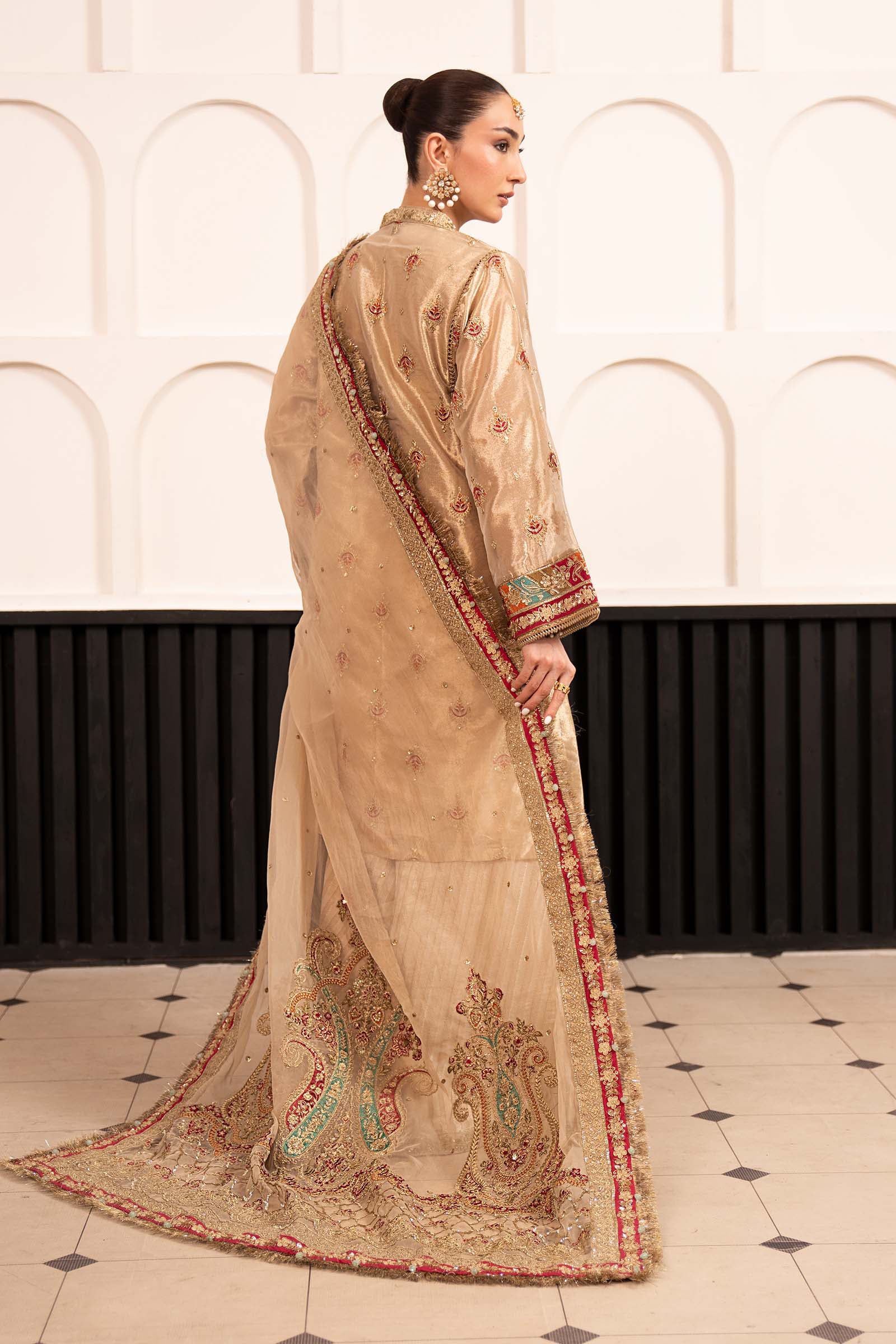 3 Piece Embroidered Tissue Suit