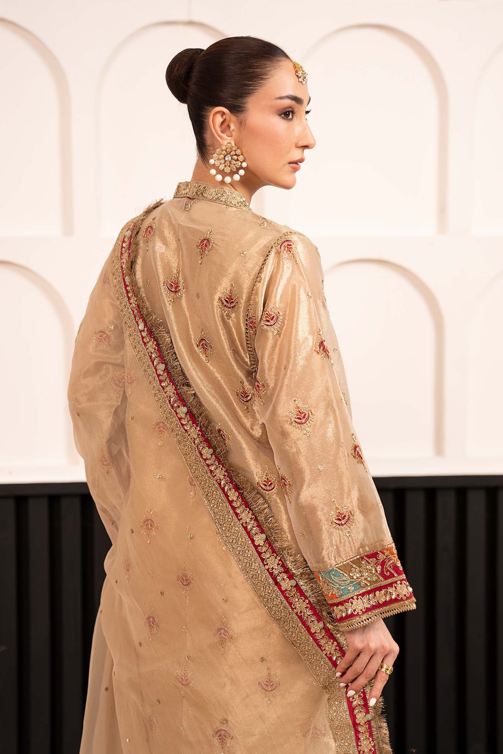 3 Piece Embroidered Tissue Suit