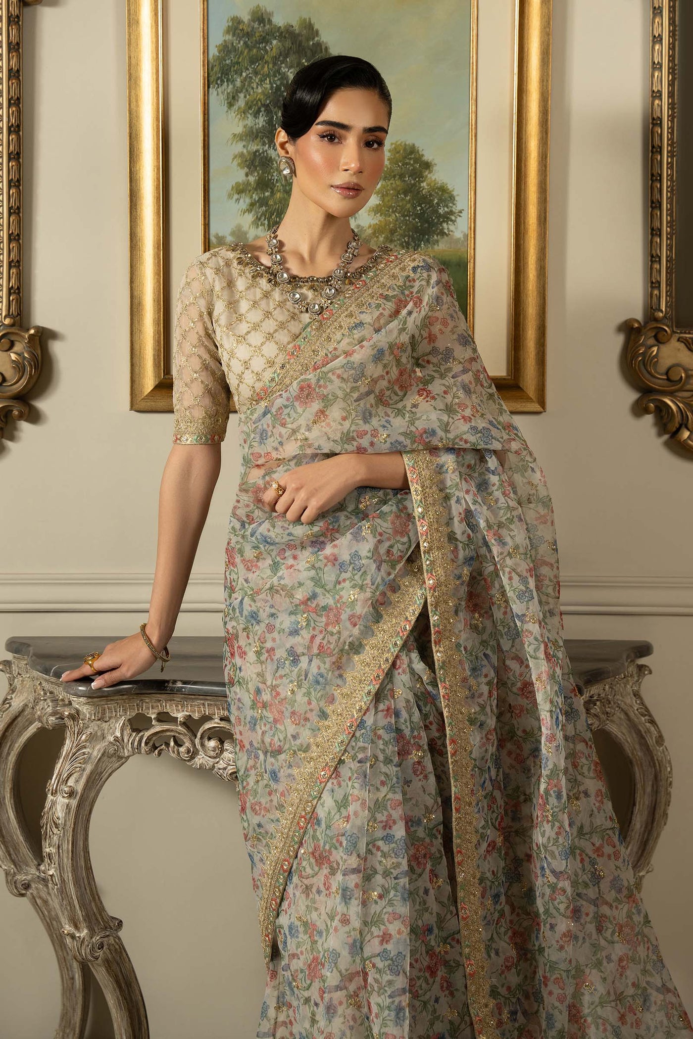 Embroidered Organza Saree | SF-EF25-08