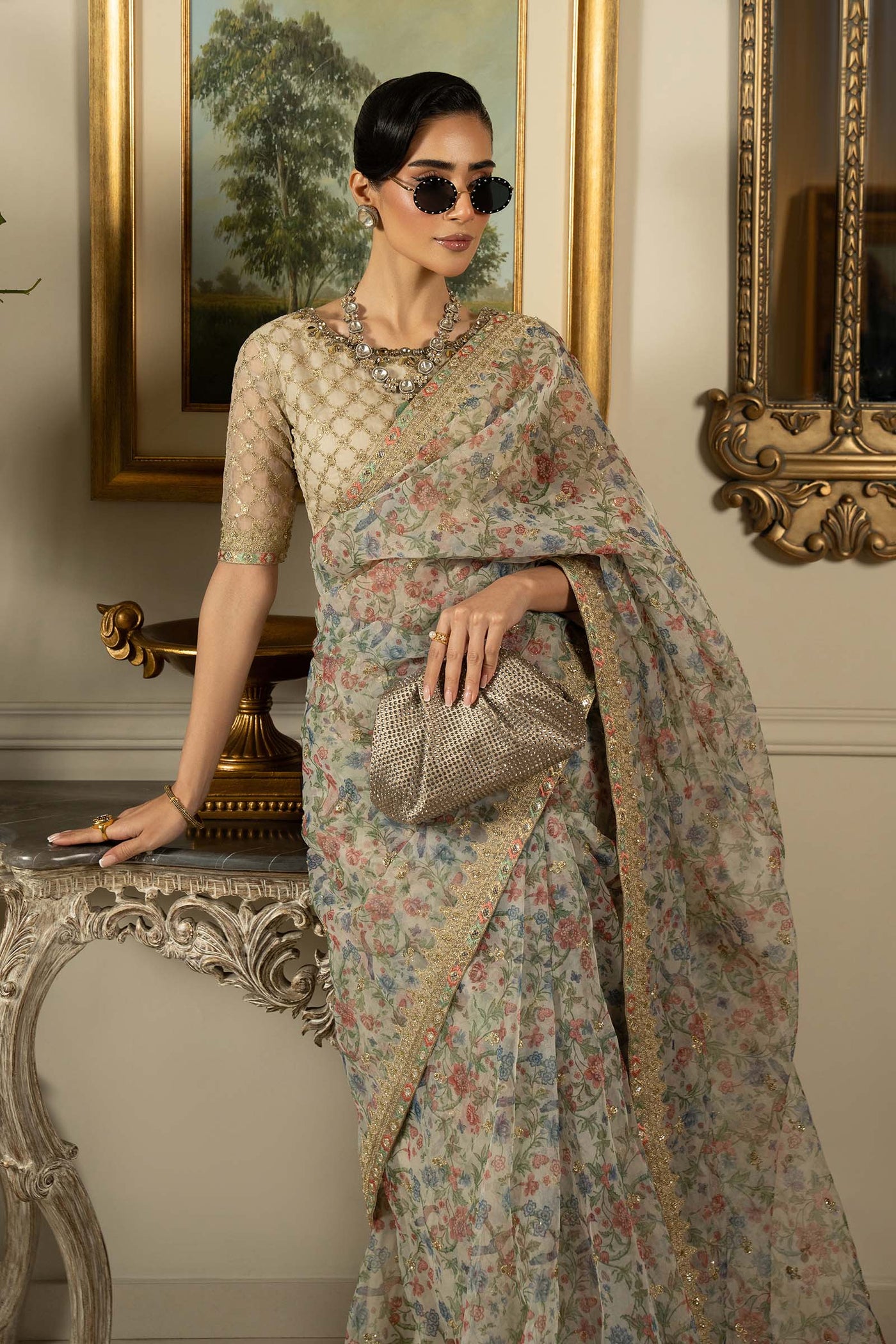 Embroidered Organza Saree | SF-EF25-08
