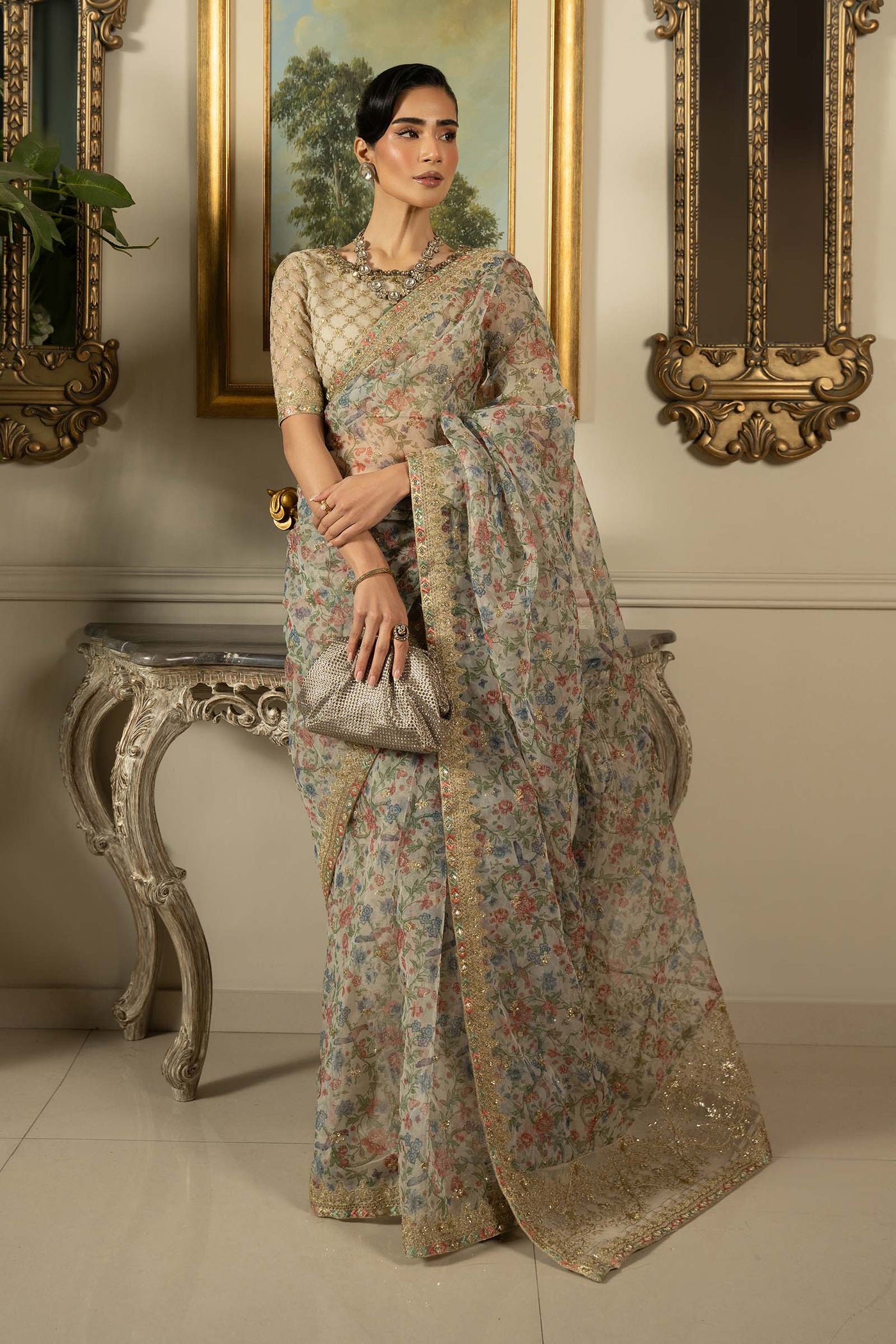Embroidered Organza Saree | SF-EF25-08