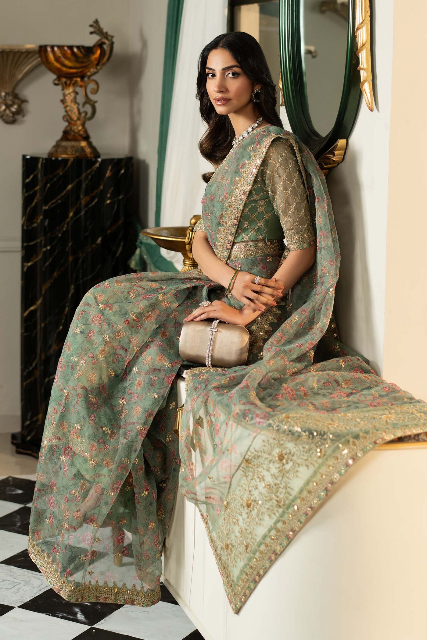 Embroidered Organza Saree | SF-EF25-08