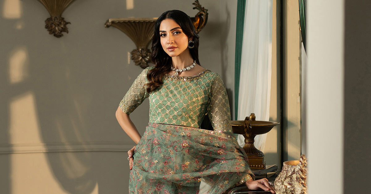 Embroidered Organza Saree | SF-EF25-08