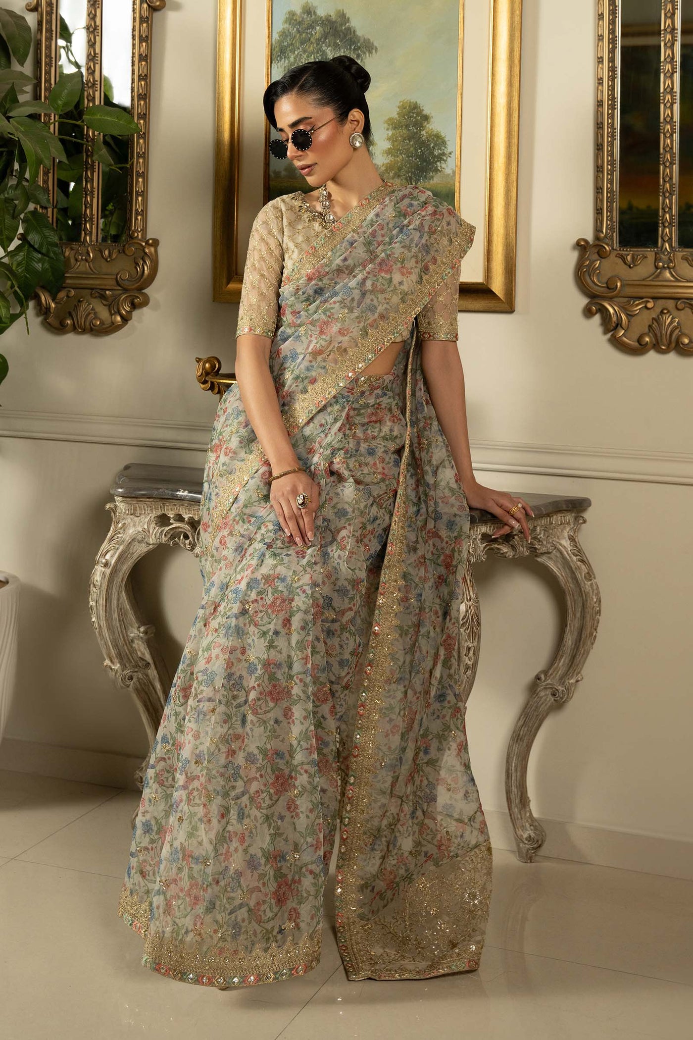 Embroidered Organza Saree | SF-EF25-08