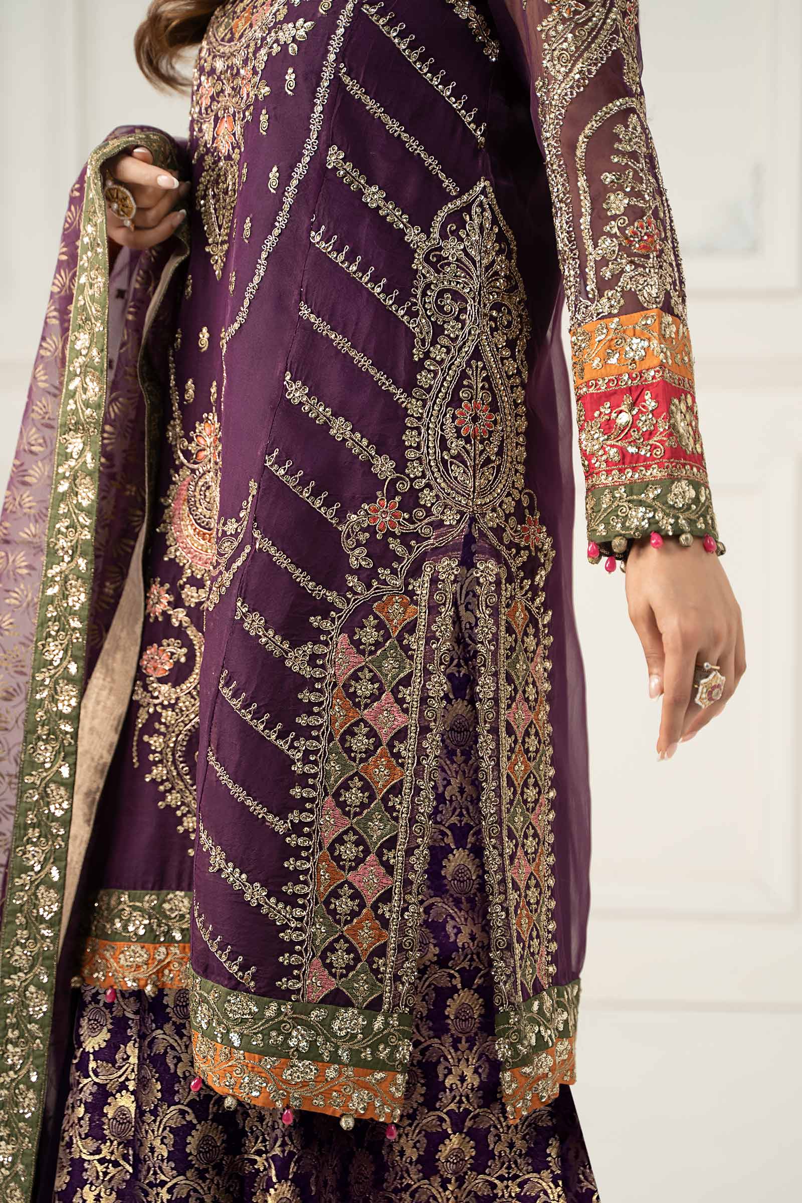 3 Piece Embroidered Organza Suit