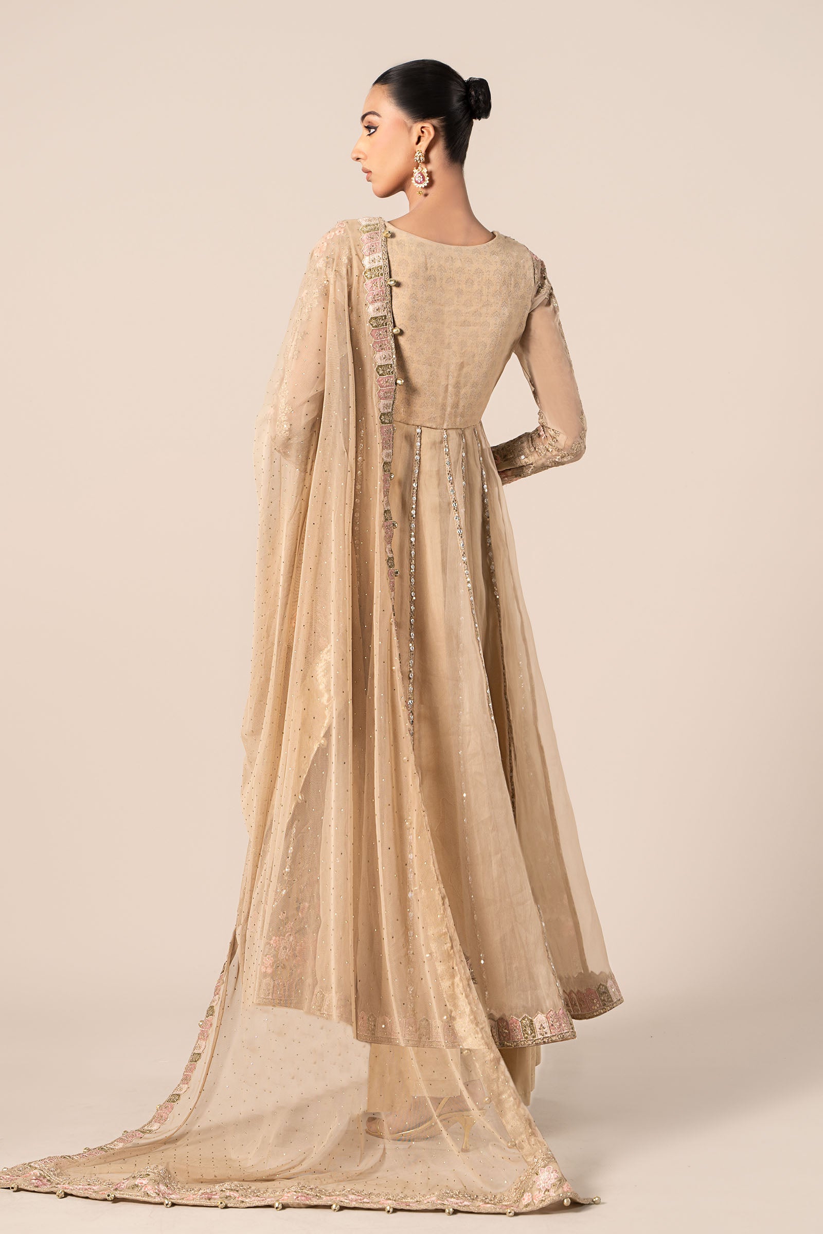 3 Piece Embroidered Organza Suit