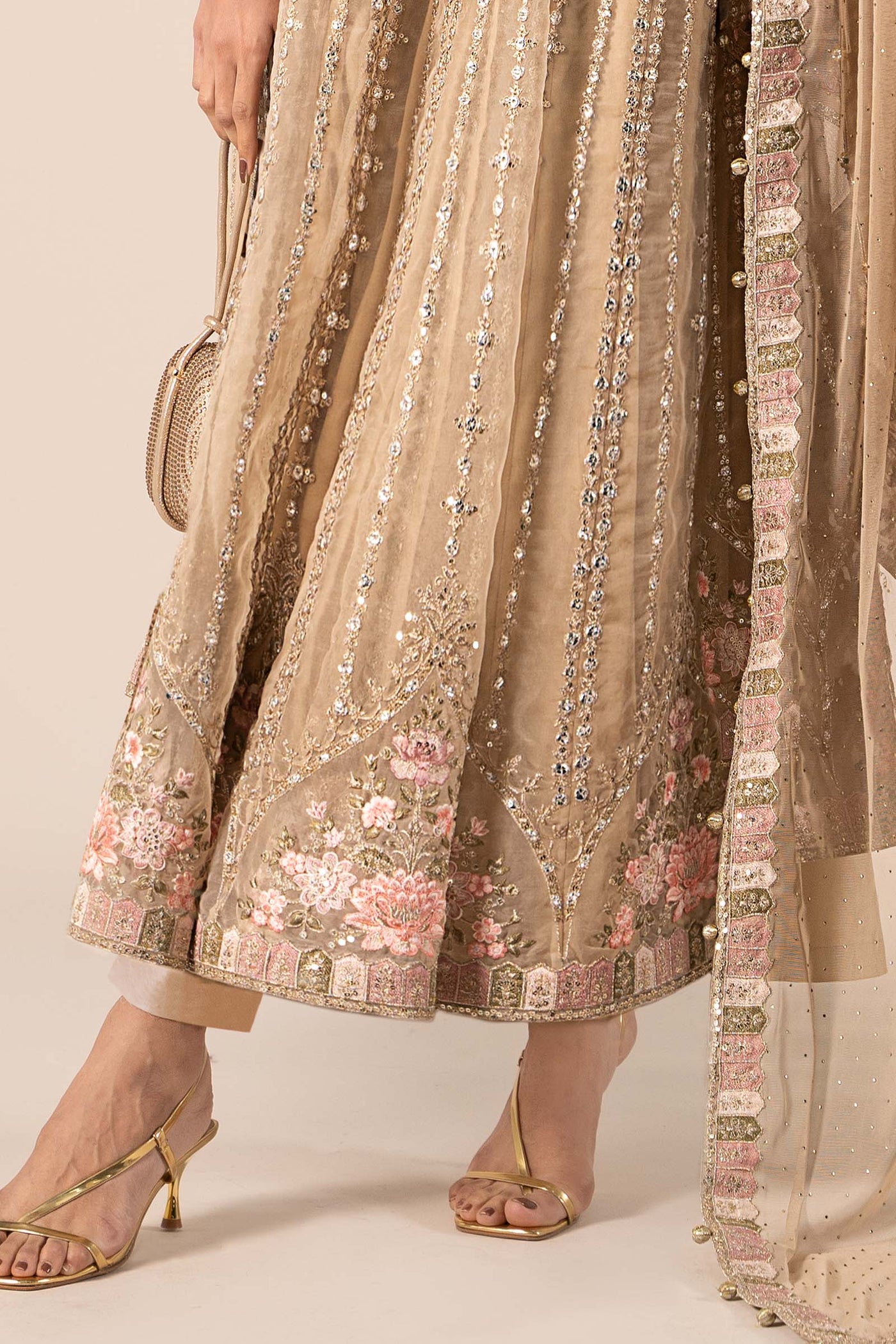 3 Piece Embroidered Organza Suit