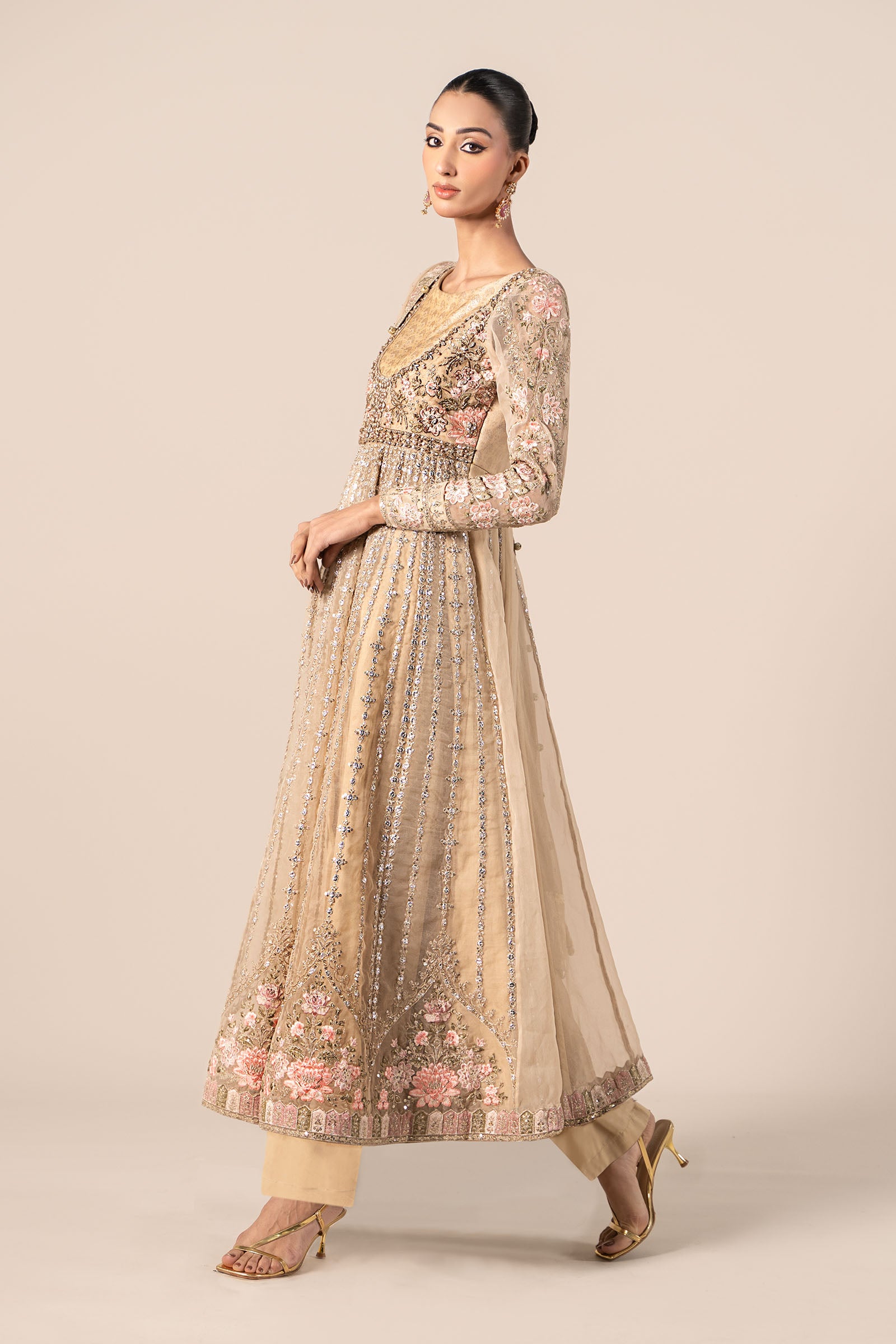 3 Piece Embroidered Organza Suit