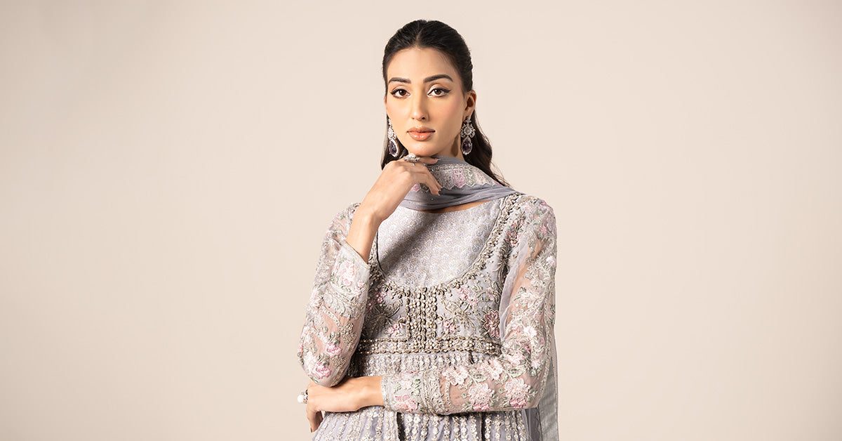 3 Piece Embroidered Organza Suit