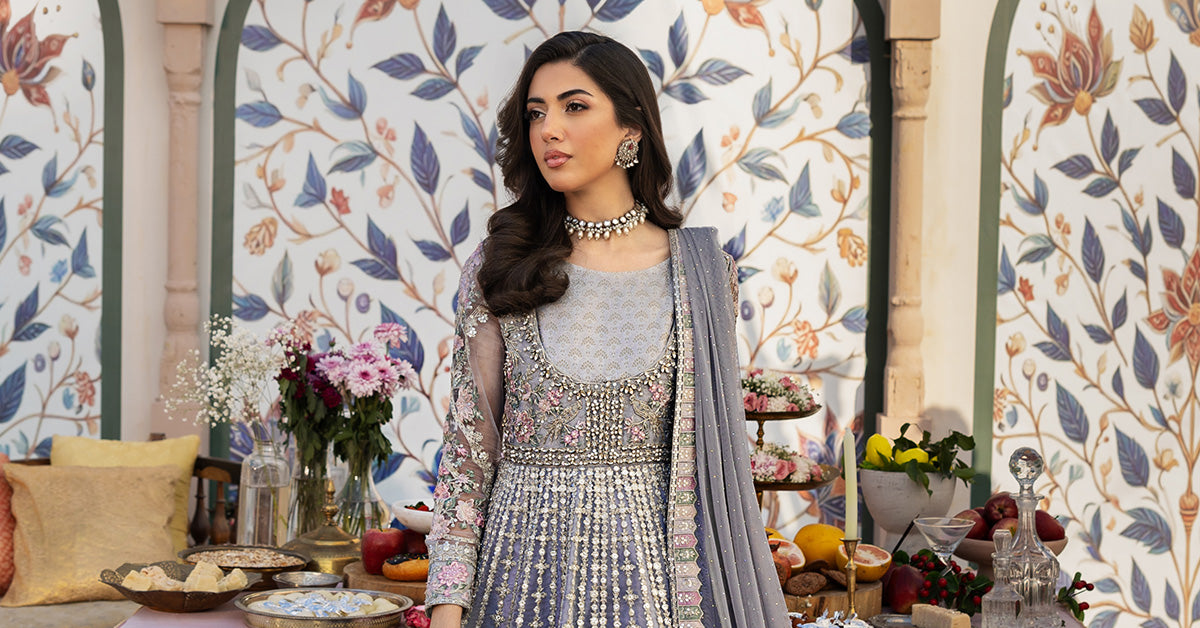 3 Piece Embroidered Organza Suit