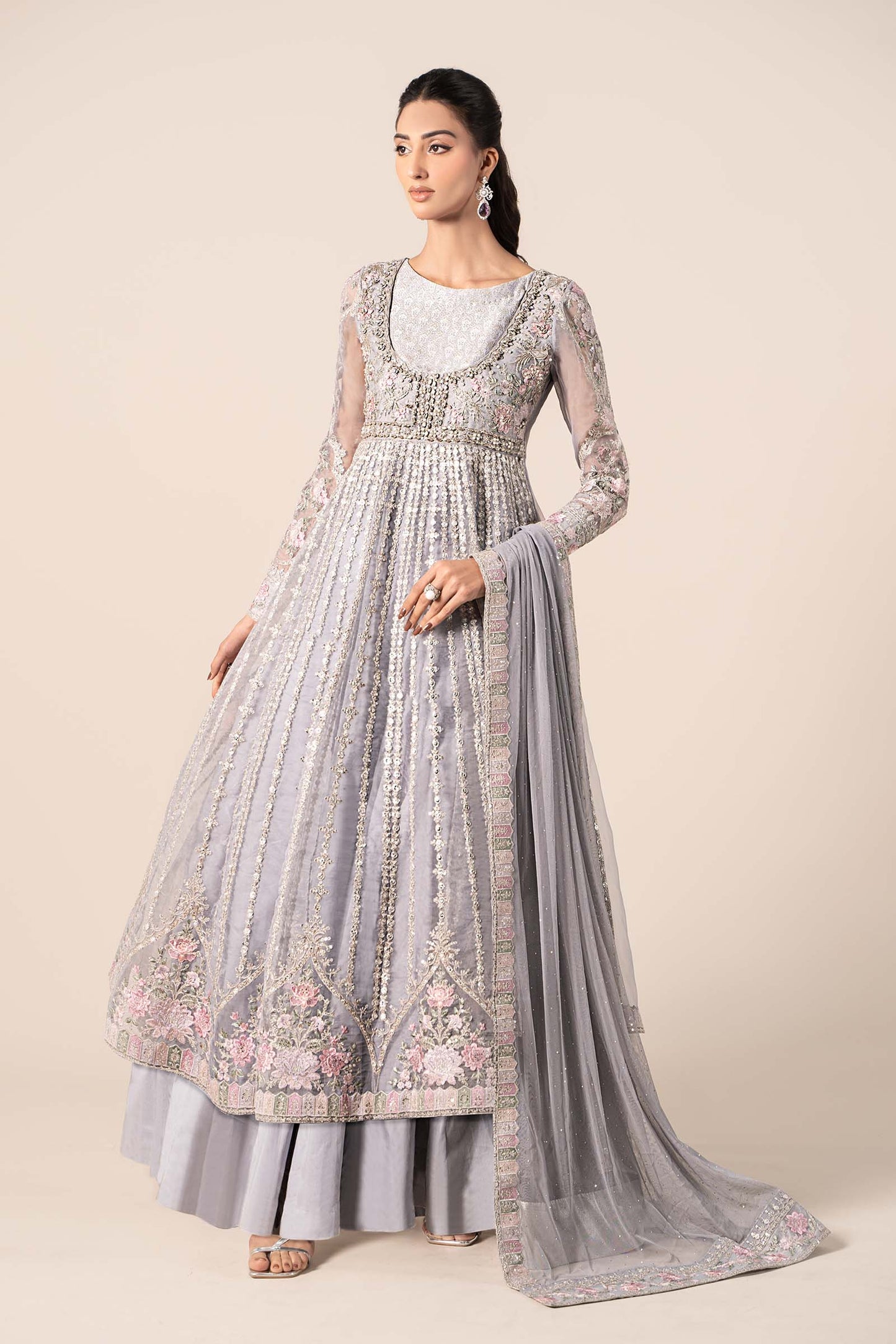 3 Piece Embroidered Organza Suit