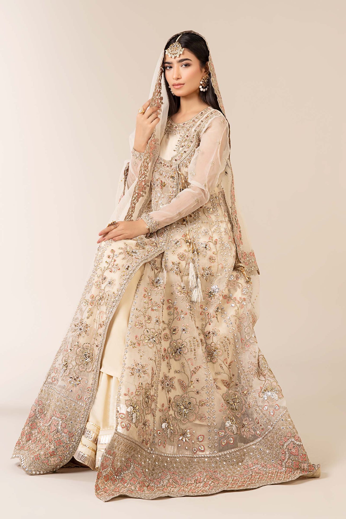 3 Piece Embroidered Organza Suit