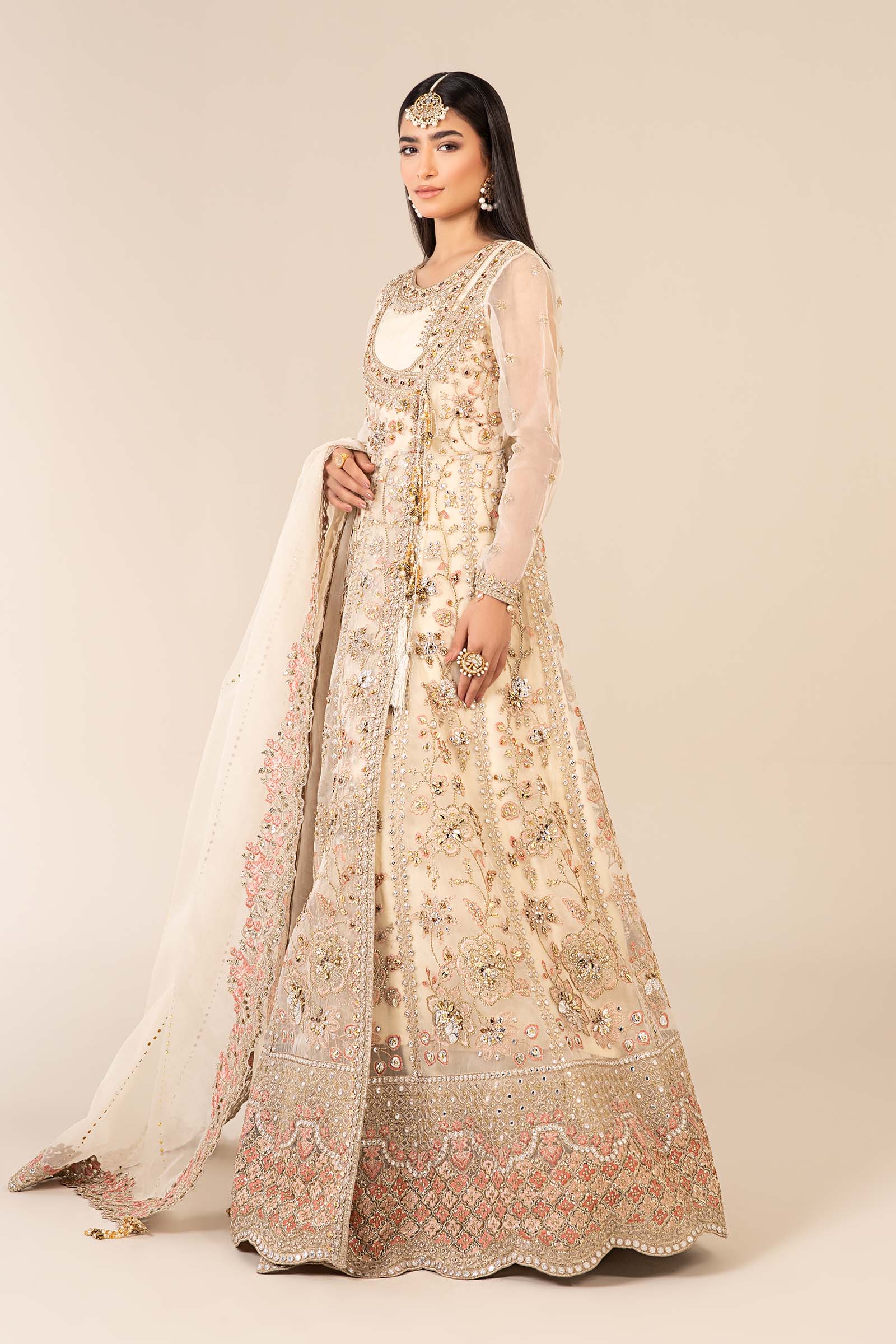 3 Piece Embroidered Organza Suit