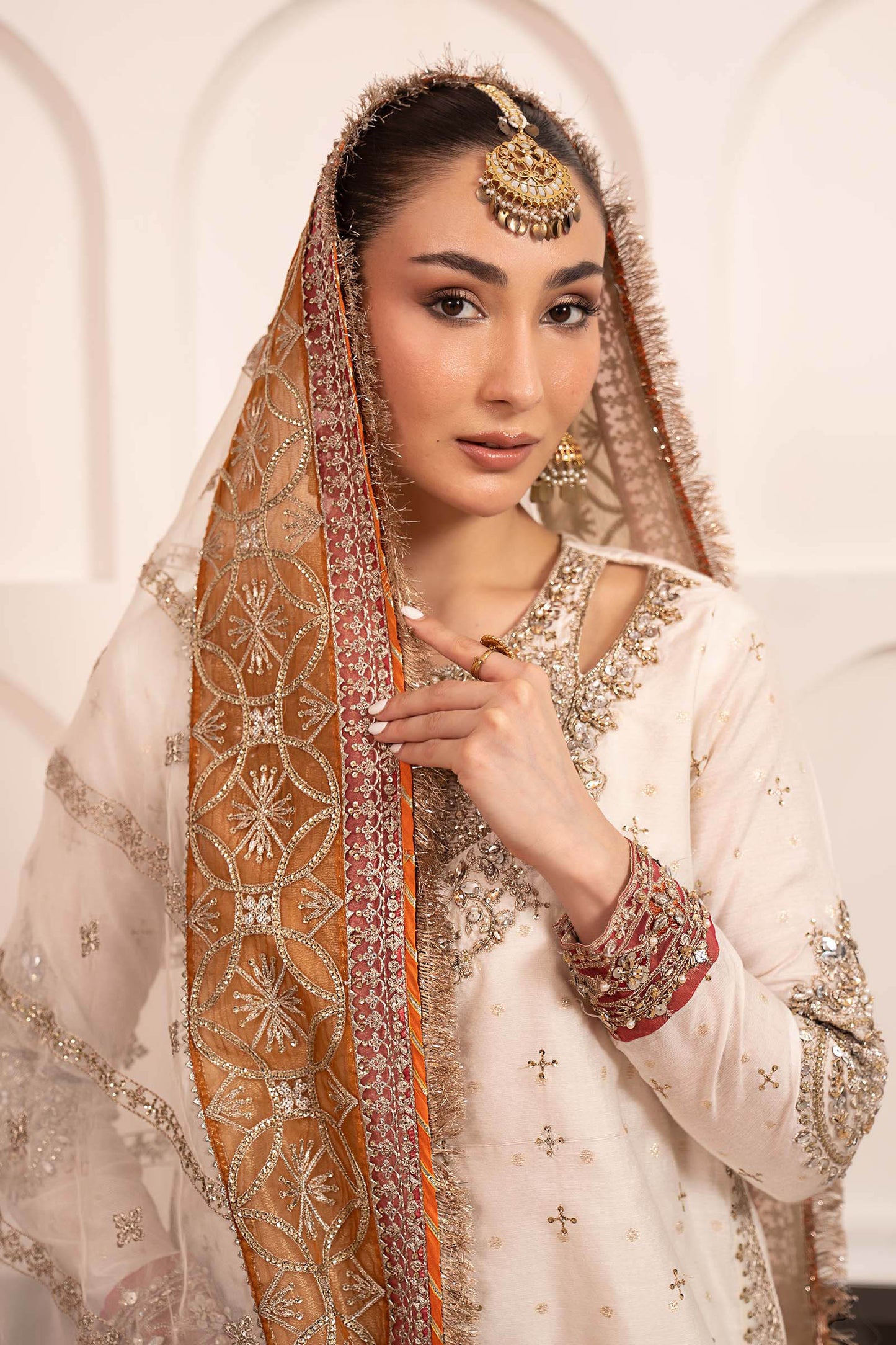 3 Piece Embroidered Cotton Lurex Suit