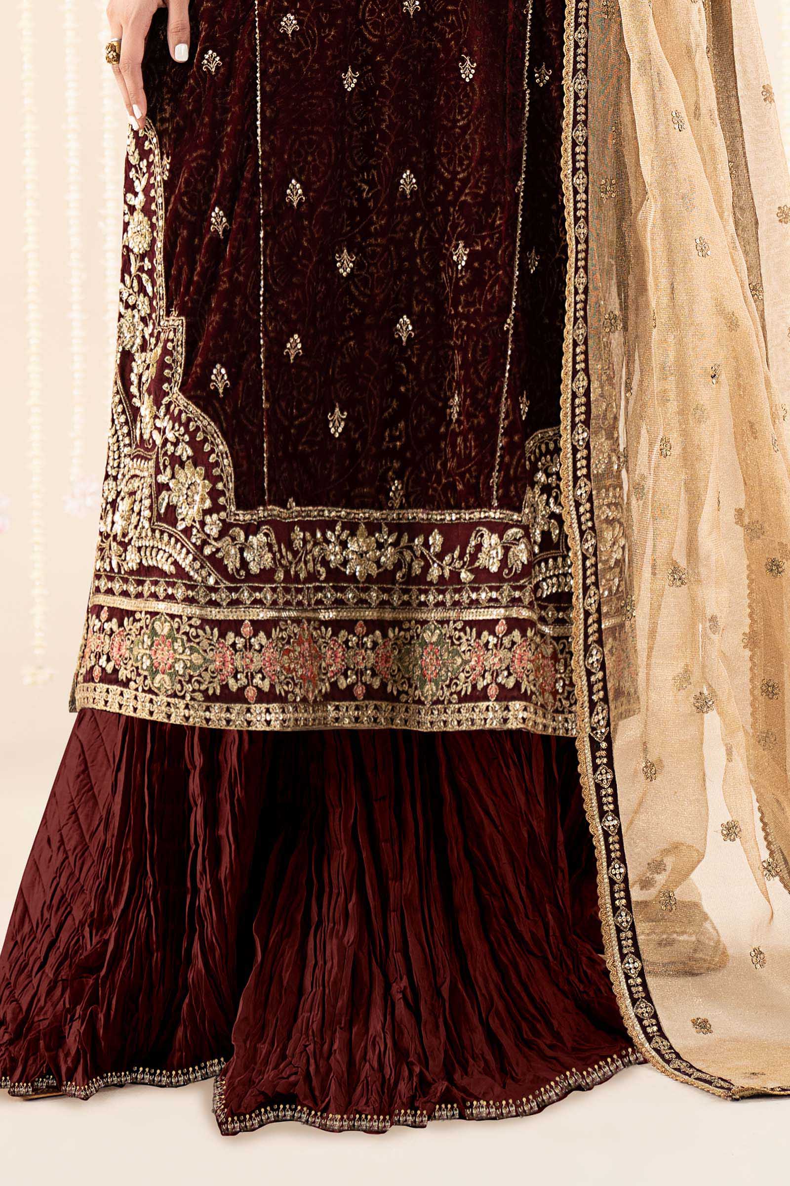 3 Piece Embroidered Velvet Suit