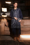 3 Piece Embroidered Raw Silk Suit