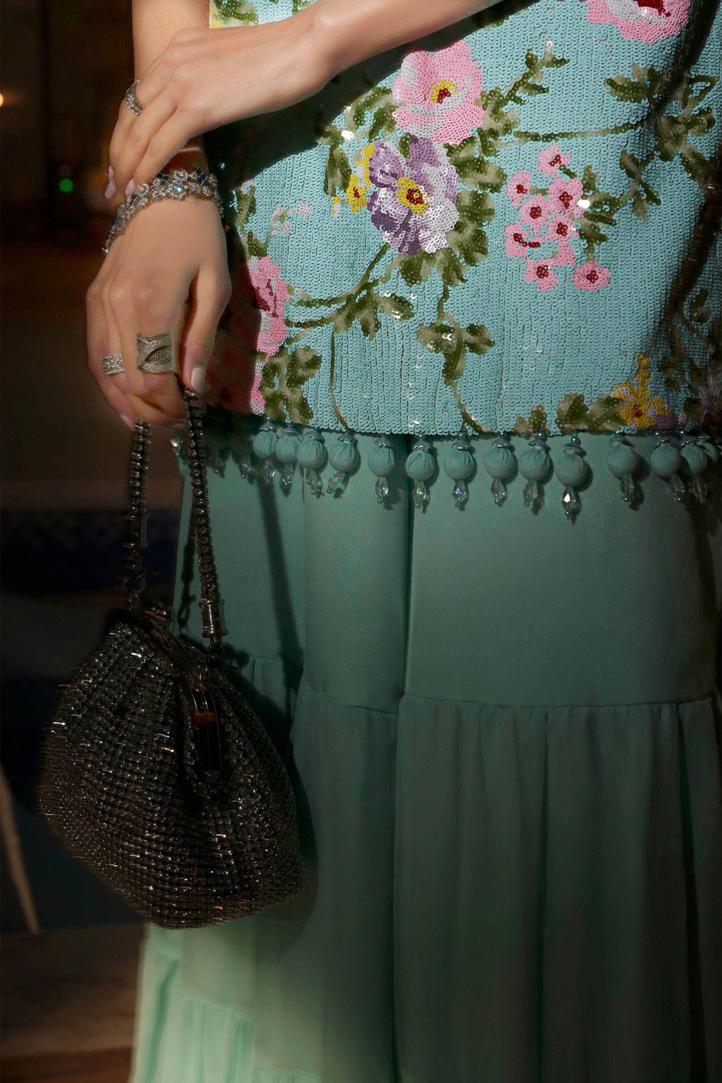 3 Piece Embroidered Net Suit