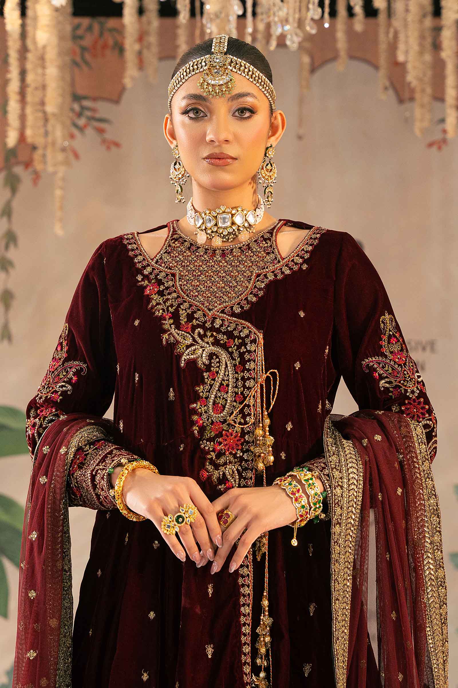 3 Piece Embroidered Velvet Suit