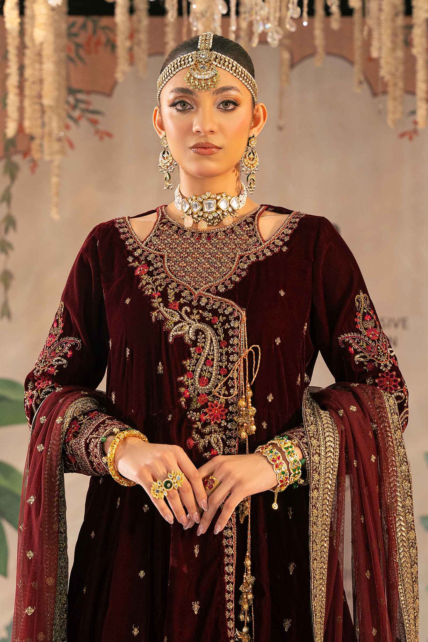3 Piece Embroidered Velvet Suit