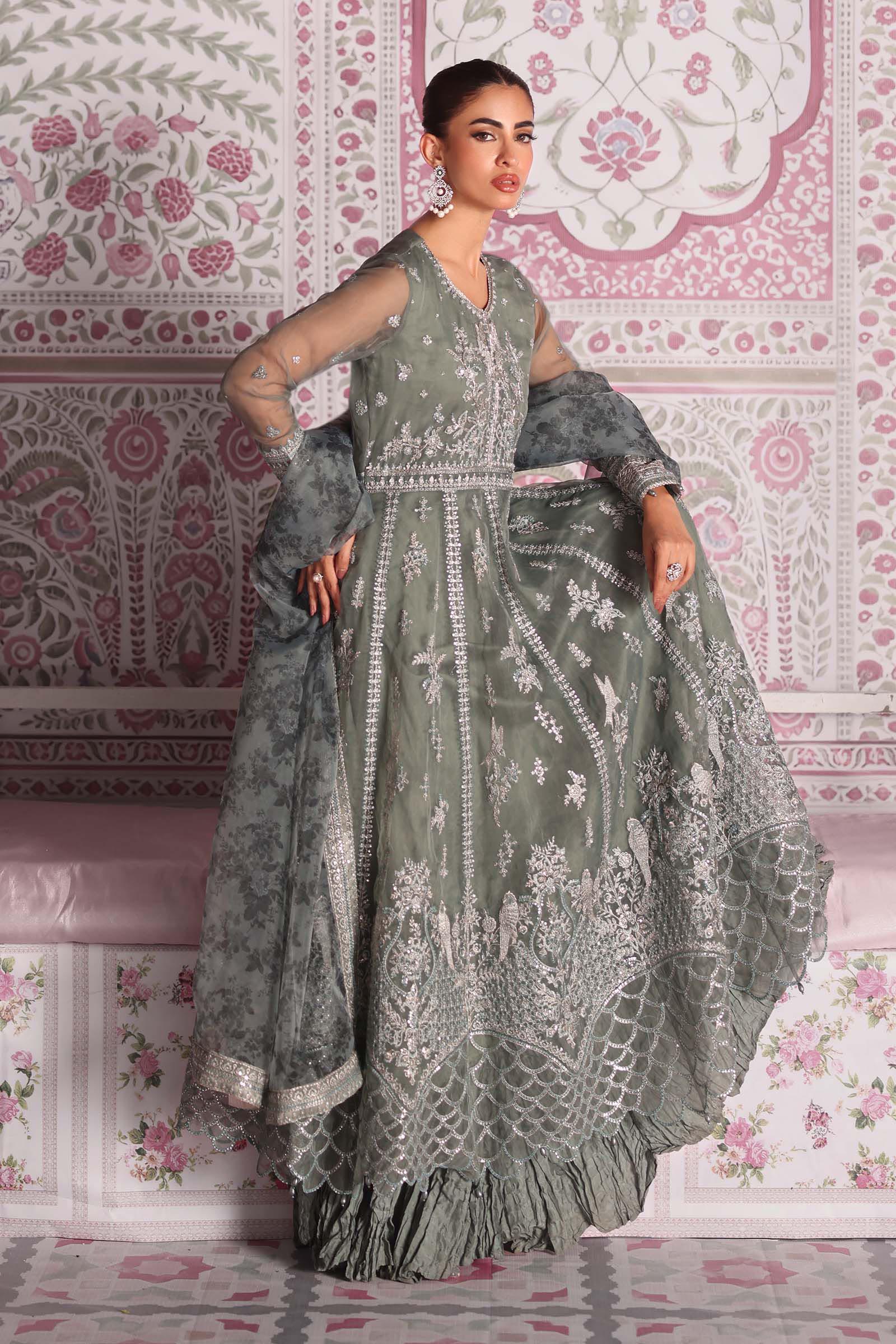 3 Piece Embroidered Organza Suit