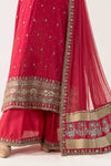 3 Piece Embroidered Raw Silk Suit
