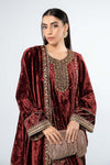 3 Piece Embroidered Velvet Suit