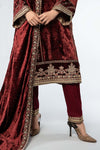 3 Piece Embroidered Velvet Suit