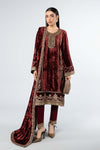 3 Piece Embroidered Velvet Suit
