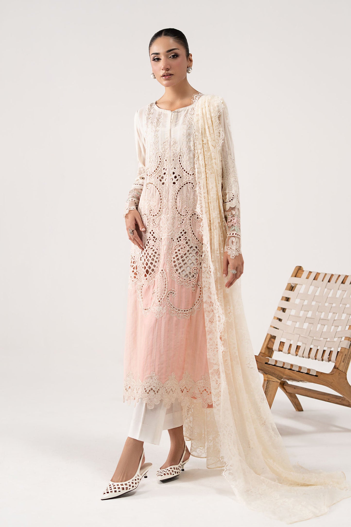 3 Piece Embroidered Dobby Lawn Suit