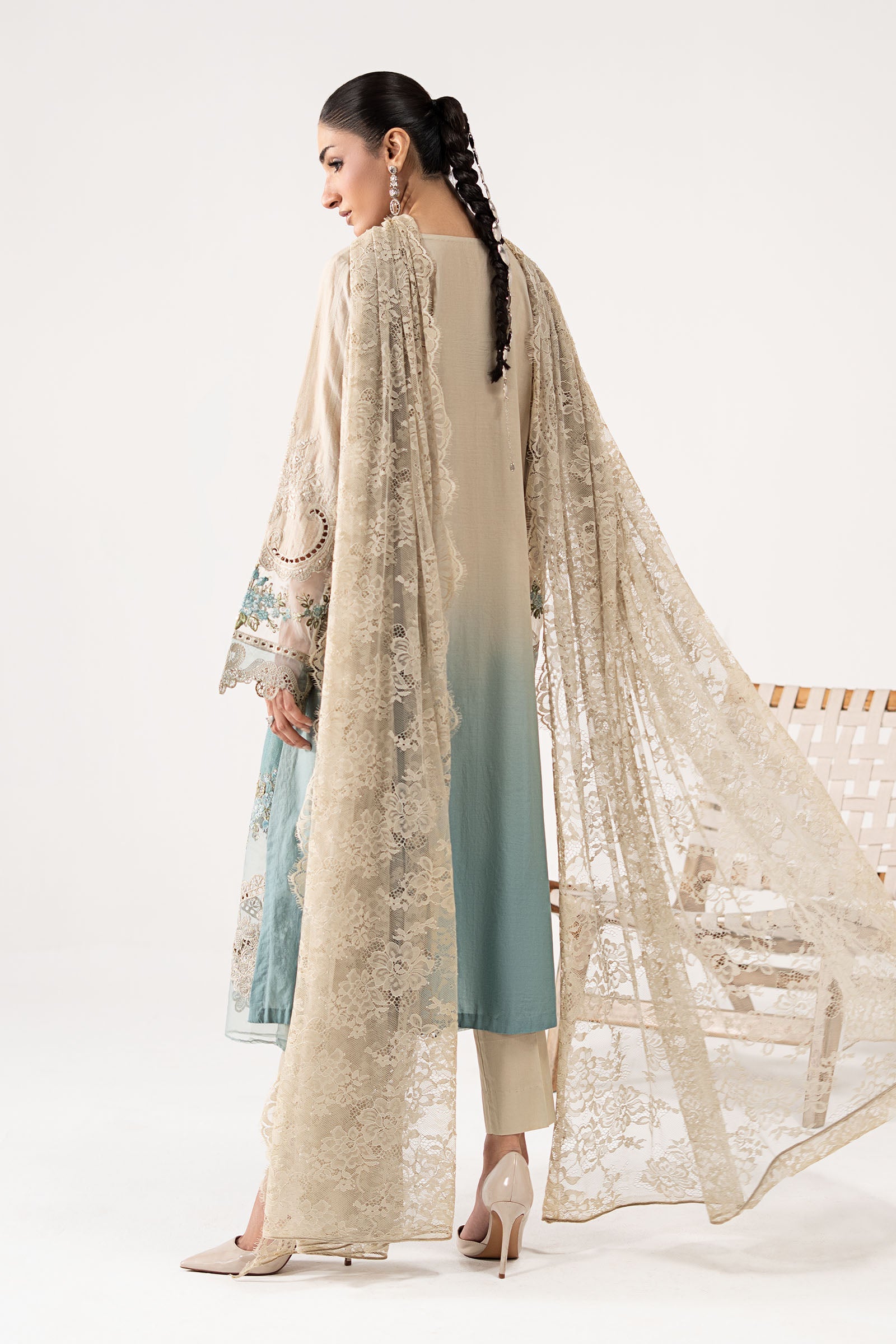 3 Piece Embroidered Dobby Lawn Suit