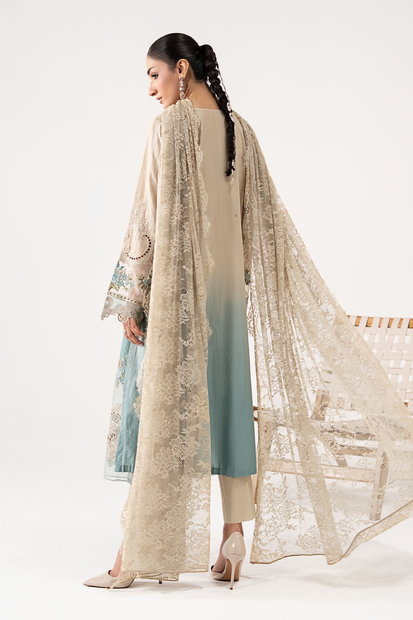 3 Piece Embroidered Dobby Lawn Suit
