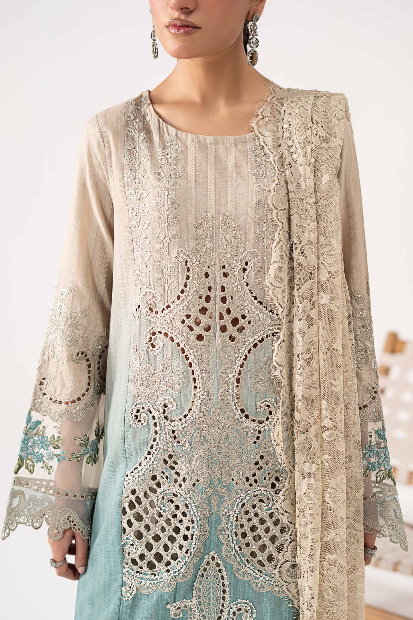 3 Piece Embroidered Dobby Lawn Suit